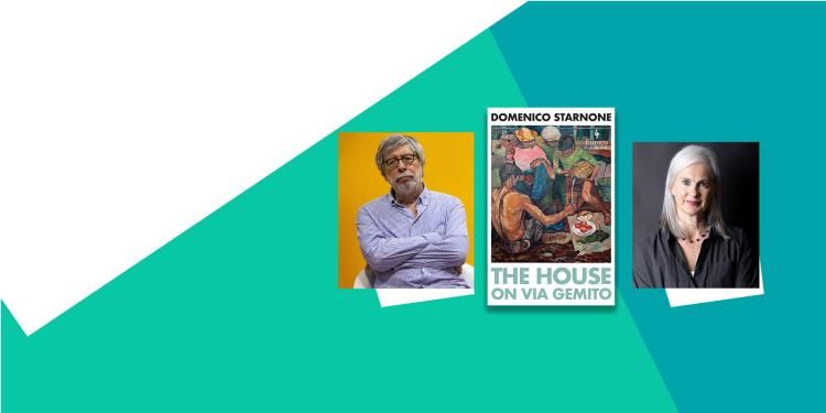 Front cover of The House on Via Gemito with images of the author and translator.